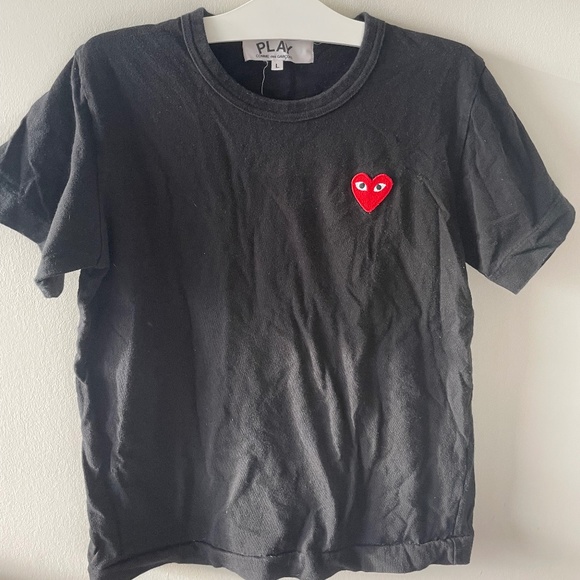 COMME DES GARÇONS PLAY Black Heart Patch T-Shirt - Picture 2 of 2